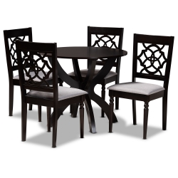 Baxton Studio Tonia Modern and Contemporary Grey Fabric Upholstered and Dark Brown Finished Wood 5-Piece Dining Set